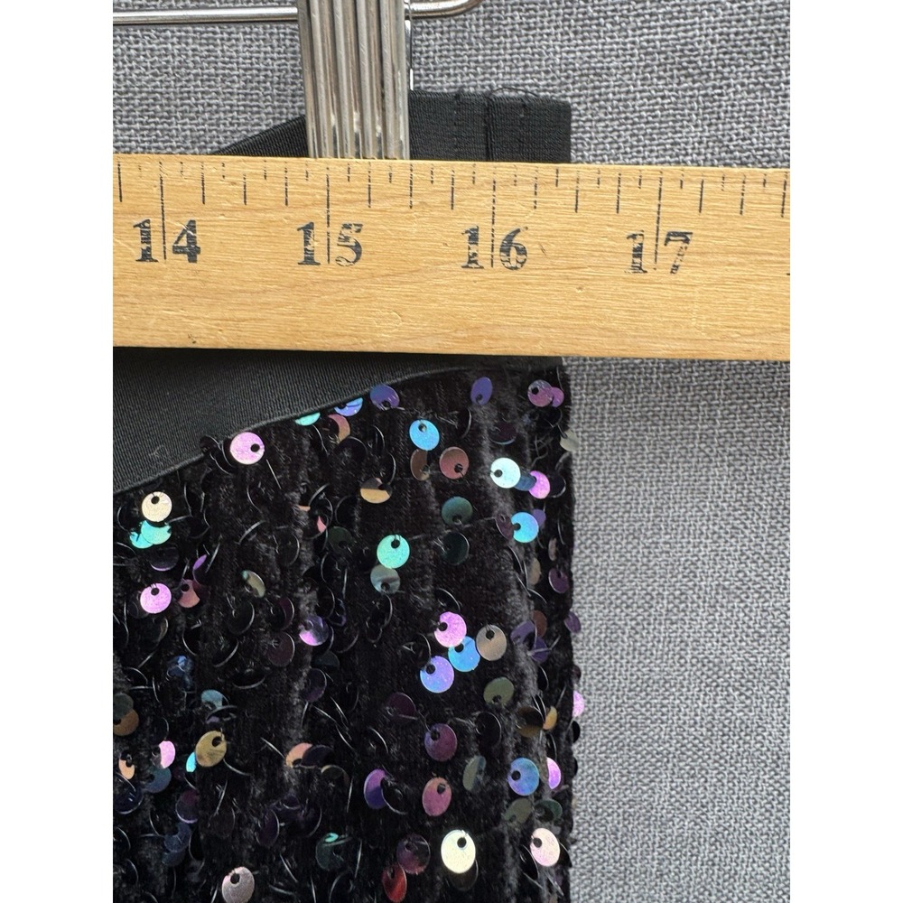 SEE AND BE SEEN Plus 3X Waistband Rainbow Sequin Pull On Long Maxi Skirt Black - Picture 3 of 6